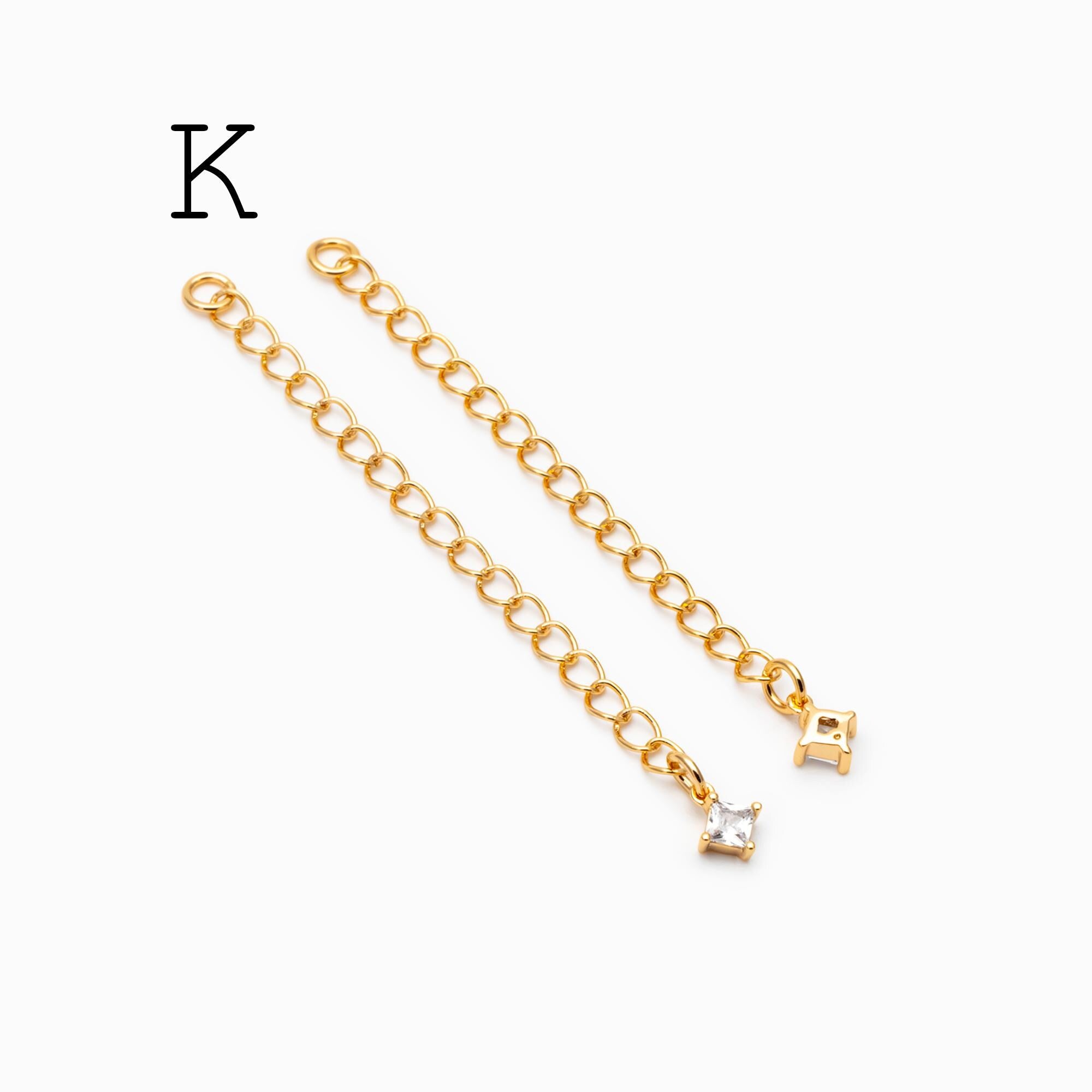 Gold/ Silver Tone Extender Chain, Gold/ Rhodium plated Brass, Necklace Bracelet Extension Chain (GB-4711)